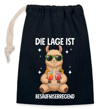 Die Lage Ist Besäufniserregend - Verschließbarer Geschenkbeutel aus Baumwolle (14x20cm) - Navy - Vorne
