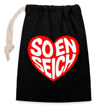So en seich - Closable cotton gift bag (14x20cm) - black - Front
