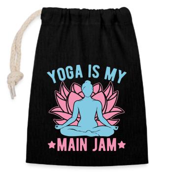 Yoga Is My Main Jam Funny Yoga - Verschließbarer Geschenkbeutel aus Baumwolle (14x20cm) - Schwarz - Vorne