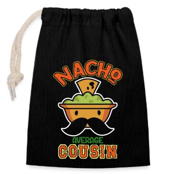 Nacho Average Cousin Humour Design - Sac cadeau en coton avec cordon (14 x 20 cm) - noir - Devant