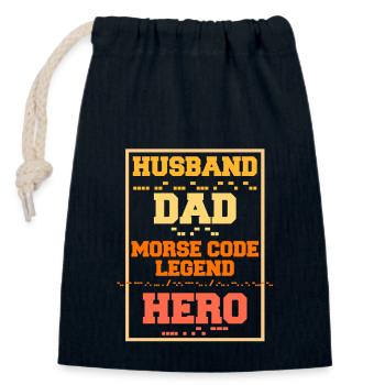 Morsecode Husband Dad Morse Code Legend - Verschließbarer Geschenkbeutel aus Baumwolle (14x20cm) - Navy - Vorne