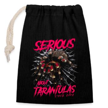 Serious About Tarentules Pet Spider Né En 2008 - Sac cadeau en coton avec cordon (14 x 20 cm) - noir - Devant