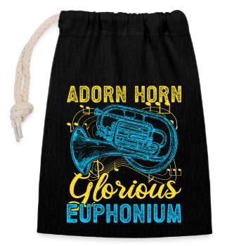 Euphonium Adorn Horn Glorious Euphonium Baritones - Closable cotton gift bag (14x20cm) - black - Front