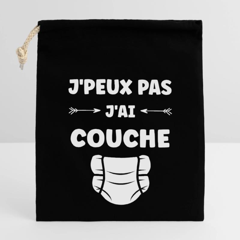 Couches Sac cadeau en coton avec cordon (14 x 20 cm)