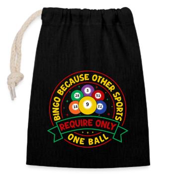 Jeu de bingo parce que d’autres sports nécessitent le bingo - Sac cadeau en coton avec cordon (14 x 20 cm) - noir - Devant