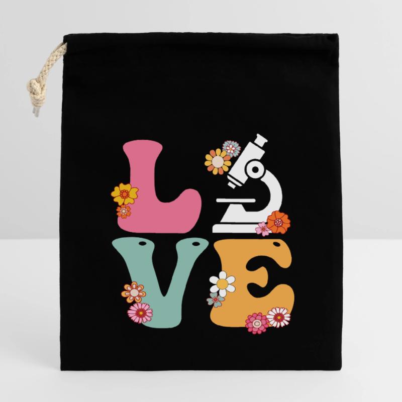 Love Medical Lab Scientist Boho Rainbow MLS Closable cotton gift bag (14x20cm)