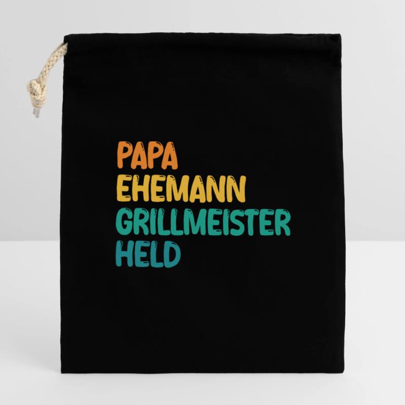 Dad Husband Grill Master Hero Closable cotton gift bag (14x20cm)