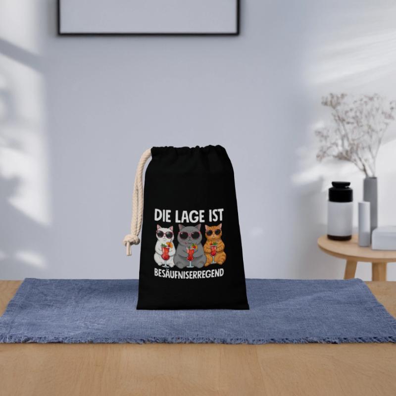 The situation is drunkenness Closable cotton gift bag (14x20cm)