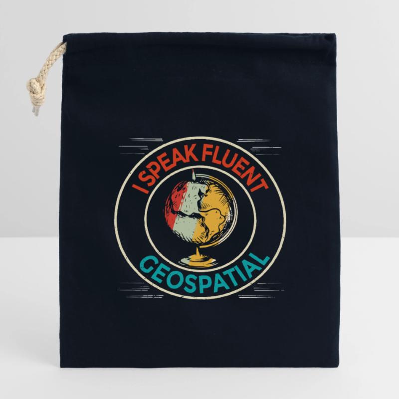 Geographic Information Systems Geospatial Closable cotton gift bag (14x20cm)