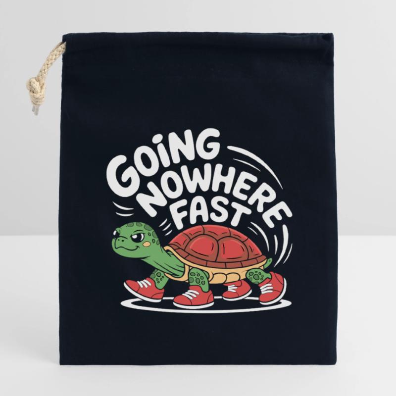 Turtle pace in style Closable cotton gift bag (14x20cm)