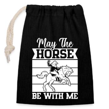 Rodeo Horse Riding Horse Be With Me Cowboy - Closable cotton gift bag (14x20cm) - black - Front