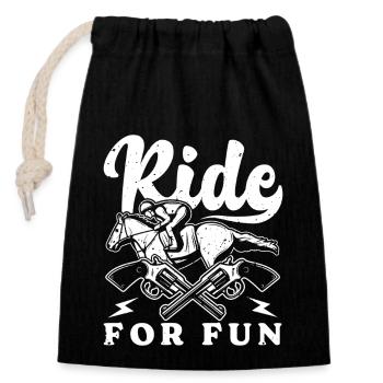 Hobby Horse Rider Ride For Fun English Riding - Verschließbarer Geschenkbeutel aus Baumwolle (14x20cm) - Schwarz - Vorne