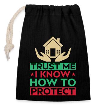 Insurance Agent Trust Me Funny Insurance Broker - Verschließbarer Geschenkbeutel aus Baumwolle (14x20cm) - Schwarz - Vorne