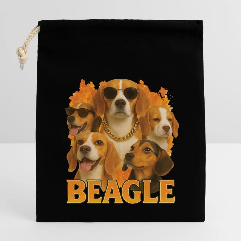 Beagle Verschließbarer Geschenkbeutel aus Baumwolle (14x20cm)