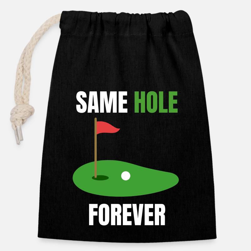 Same Hole Forever – Junggesellenabschied - Verschließbarer Geschenkbeutel aus Baumwolle (14x20cm) - Schwarz