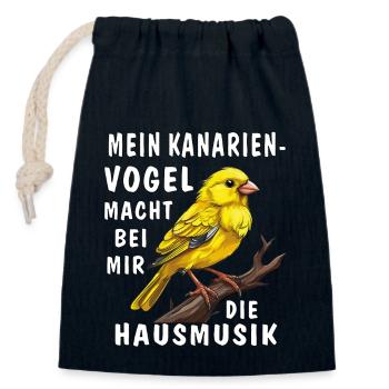 MY CANARY MAKES THE HOUSE MUSIC - Closable cotton gift bag (14x20cm) - navy - Front
