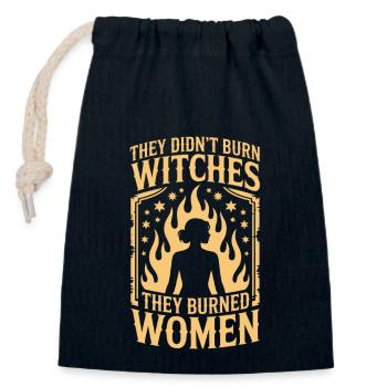 They Didn't Burn Witches Statement - Verschließbarer Geschenkbeutel aus Baumwolle (14x20cm) - Navy - Vorne