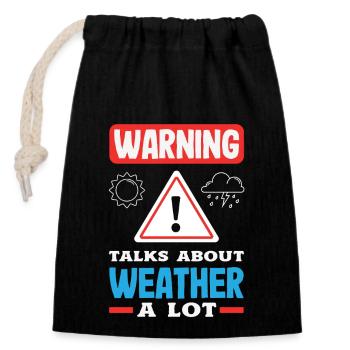 Funny Meteorology Wetterbegeisterte - Verschließbarer Geschenkbeutel aus Baumwolle (14x20cm) - Schwarz - Vorne