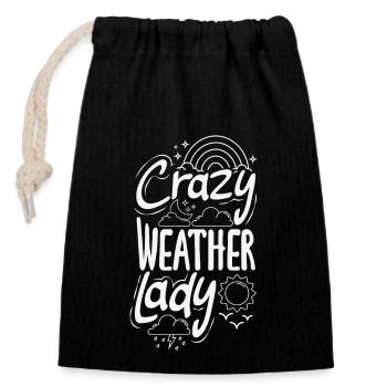 Funny Meteorology Wetterbegeisterte - Verschließbarer Geschenkbeutel aus Baumwolle (14x20cm) - Schwarz - Vorne