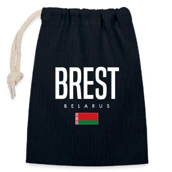 Brest Belarus Weißrussland - Closable cotton gift bag (14x20cm) - navy - Front