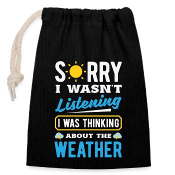 Funny Meteorology Wetterbegeisterte - Verschließbarer Geschenkbeutel aus Baumwolle (14x20cm) - Schwarz - Vorne