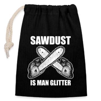 Sawdust Wood Lumberjack Forester - Closable cotton gift bag (14x20cm) - black - Front