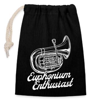 Baritone Player Enthusiast Euphonium - Closable cotton gift bag (14x20cm) - black - Front