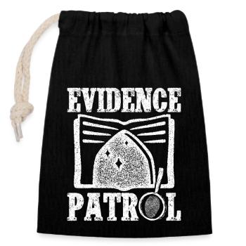 Analyste médico-légal, Patrouille des preuves, Escouade, Laboratoire criminel - Sac cadeau en coton avec cordon (14 x 20 cm) - noir - Devant