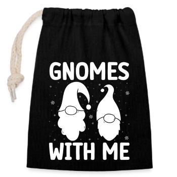 Gnome Costume Hommes Gnomes Avec Moi Gnome - Sac cadeau en coton avec cordon (14 x 20 cm) - noir - Devant