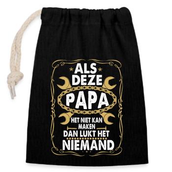 Bestes Papa Jeroen Geschenk Vatertag - Verschließbarer Geschenkbeutel aus Baumwolle (14x20cm) - Schwarz - Vorne