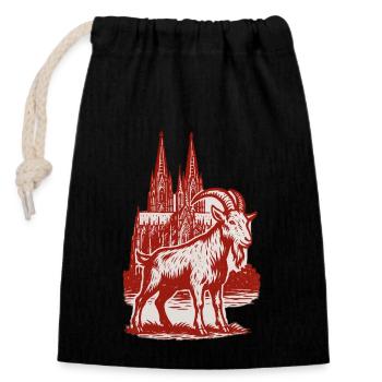 Cologne Geissbock - Closable cotton gift bag (14x20cm) - black - Front
