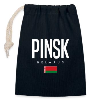 Pinsk Belarus Weißrussland - Closable cotton gift bag (14x20cm) - navy - Front