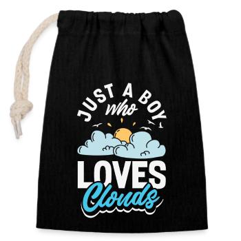 Funny Meteorology Wetterbegeisterte - Verschließbarer Geschenkbeutel aus Baumwolle (14x20cm) - Schwarz - Vorne