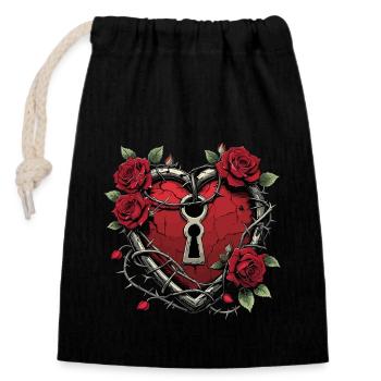 Dark Romance Booktok - Closable cotton gift bag (14x20cm) - black - Front