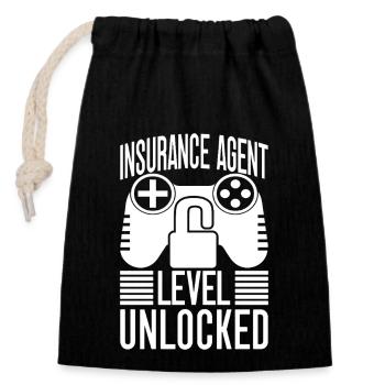 Insurance Agent Costume Level Unlocked Medicare - Verschließbarer Geschenkbeutel aus Baumwolle (14x20cm) - Schwarz - Vorne