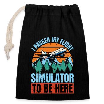 Flight Instructor I Paused My Flight Pilot School - Closable cotton gift bag (14x20cm) - black - Front