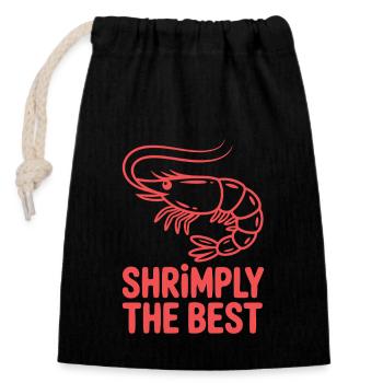 Crevettes les meilleures - Sac cadeau en coton avec cordon (14 x 20 cm) - noir - Devant