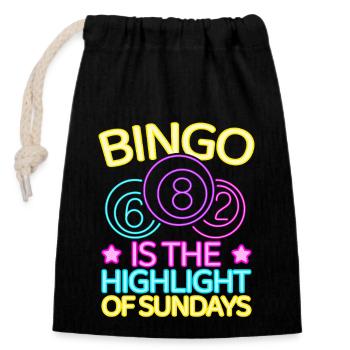Bingo Game Is The Highlight Of Sundays Bingo - Closable cotton gift bag (14x20cm) - black - Front