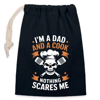 Funny Father Cook Saying for Chef Dad - Closable cotton gift bag (14x20cm) - navy - Front