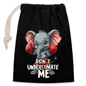 Boxe Muay Thai - Sac cadeau en coton avec cordon (14 x 20 cm) - noir - Devant