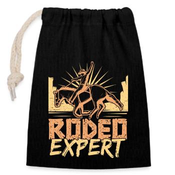 Western Rider Rodeo Expert Cowgirls Rodeo - Verschließbarer Geschenkbeutel aus Baumwolle (14x20cm) - Schwarz - Vorne