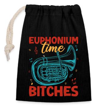Euphonium Time Bitches Baritone Marching Band - Closable cotton gift bag (14x20cm) - black - Front