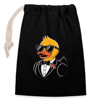 Canard en caoutchouc Braeutigam - Sac cadeau en coton avec cordon (14 x 20 cm) - noir - Devant