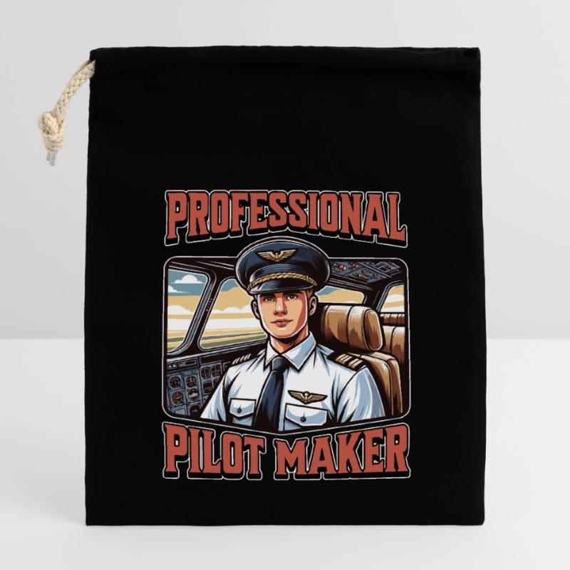 Flight Instructor Professional Pilot Flight Lesson Verschließbarer Geschenkbeutel aus Baumwolle (14x20cm)