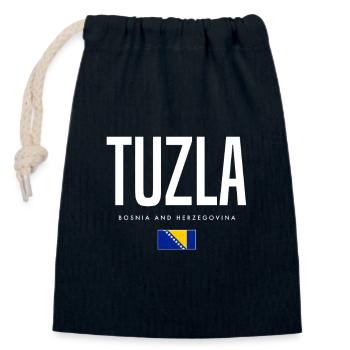 Tuzla, Bosnia and Herzegovina - Closable cotton gift bag (14x20cm) - navy - Front