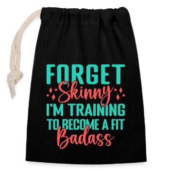 Fitness Motivation Bodybuilder Fit Badass - Closable cotton gift bag (14x20cm) - black - Front