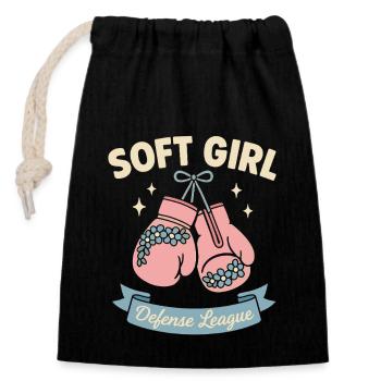 Soft Girl ef League Pastell Power Feminine - Verschließbarer Geschenkbeutel aus Baumwolle (14x20cm) - Schwarz - Vorne