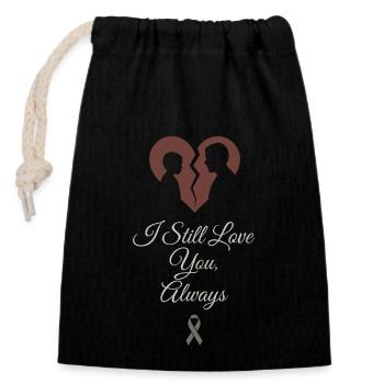 Awareness for parents of the decision - Closable cotton gift bag (14x20cm) - black - Front
