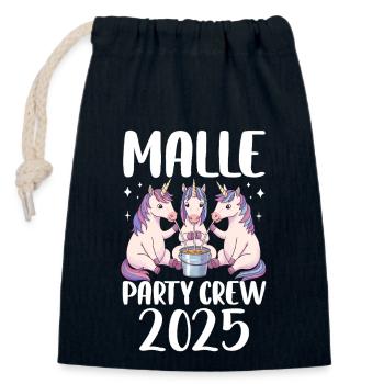 Malle Party Crew 2025 (Garantie du prix le plus bas) - Sac cadeau en coton avec cordon (14 x 20 cm) - bleu marine - Devant