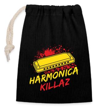 Funny Harmonica Player Killaz Harmonica - Closable cotton gift bag (14x20cm) - black - Front